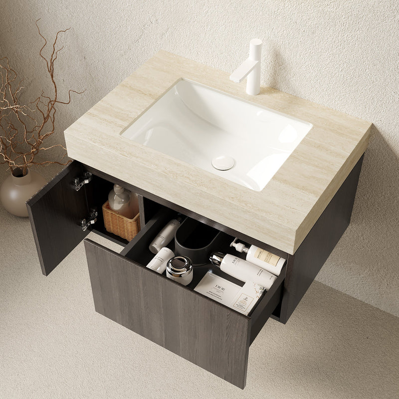 MURI 30" Bathroom Vanity with Sintered Stone Top & Ceramic Basin by HouseOfZazla