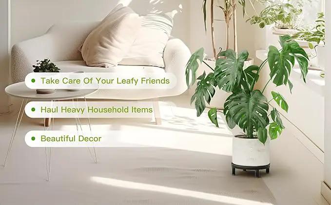 Zhongma 2 Pack 8.7" Sturdy Potted Plant Stand Flower Pot Holder Heavy Duty Construction, Low Plant Stand for Home Indoor and Outdoor, Sturdy plant riser and saucer without Installation Required by GreenHaven Gardens