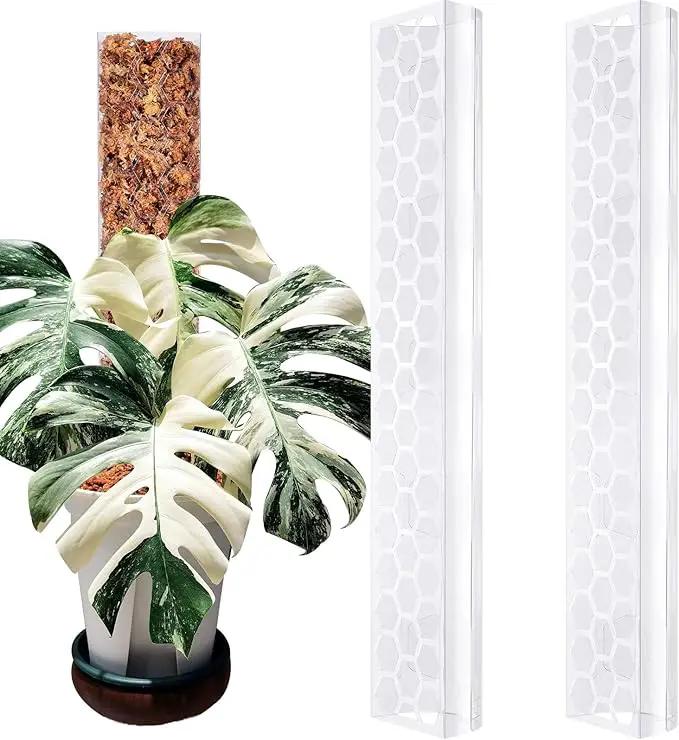 2 Pcs 17 Inch Plastic Moss Pole for Plants Monstera,Designed Specifically for Climbing Plants, Stackable Plant Support for Indoor Plants Plant Support Poles Work with Sphagnum Moss by GreenHaven Gardens