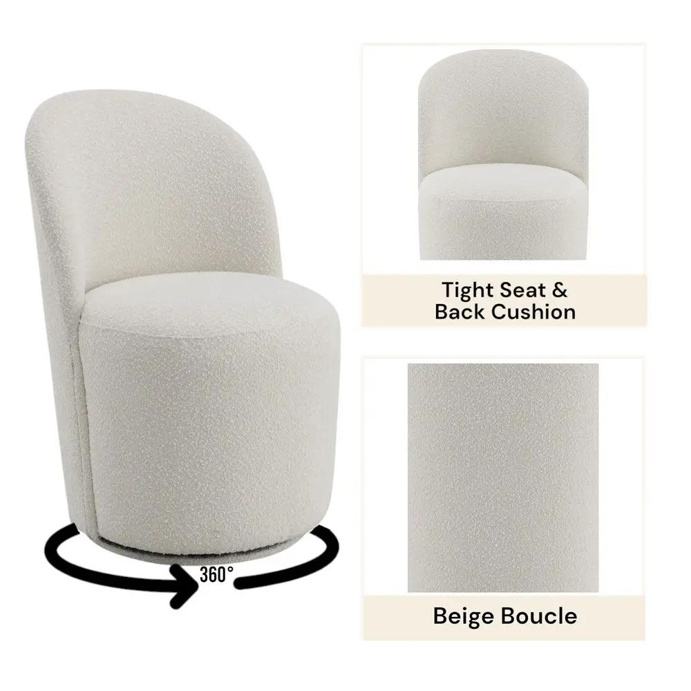 Hollis - Side Chair (Set of 2) - Beige Boucle by Unique Piece Furniture