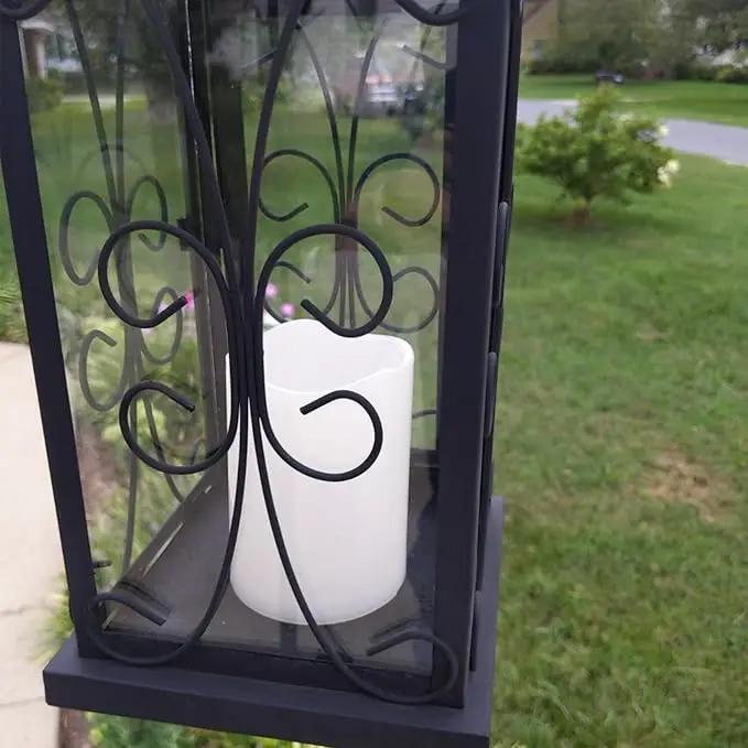 4" Outdoor Battery Operated Candle Waterproof Led Pillar Lights Flickering Flameless Candles with Timer Realistic Fake Electric Pillars for Lantern Garden Wedding Halloween Christmas Decorations,White by GreenHaven Gardens
