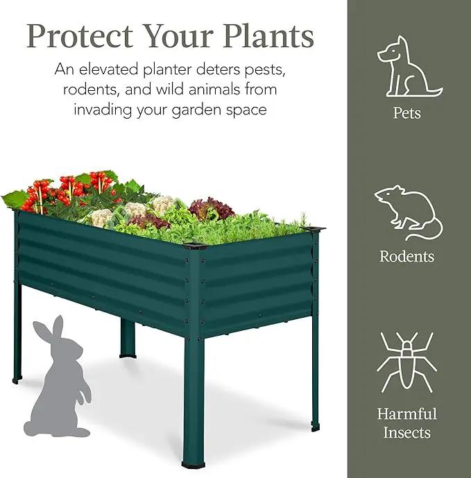 Best Choice Products 48x24x30in Galvanized Raised Garden Bed, Metal Elevated Planter Box, Vegetable Garden for Backyard, Patio, Balcony - Peacock Blue by GreenHaven Gardens