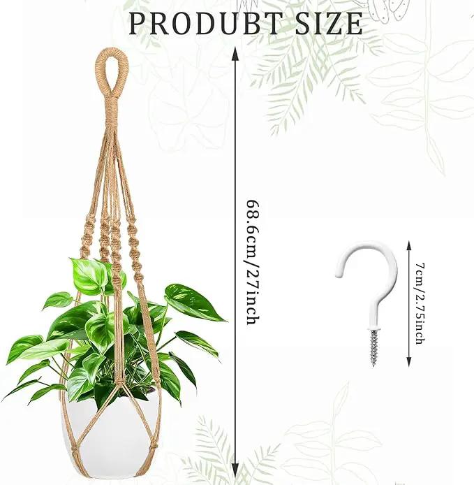 Augshy 27 Inch Macrame Plant Hanger, 2 Packs Plant Hangers with Hooks, Hanging Planter for Indoor Plants Decorative Macrame Pot Hanger for Home Decor by GreenHaven Gardens