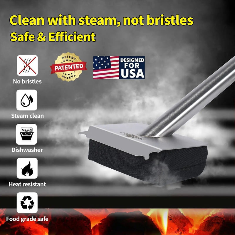 Grill Brush Bristle Free,(Only Replaceable Cleaning Head No Grill Brush)-Black by GreenHaven Gardens