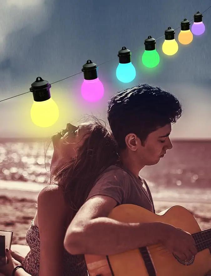 Smart Outdoor String Lights 20FT 20PCS G50 Led Bulb Outdoor APP& Remote Control Dimmable Music synic Timer speedness for Vacation Daily Camping Garden Yard Party Wedding Home Decoration by GreenHaven Gardens