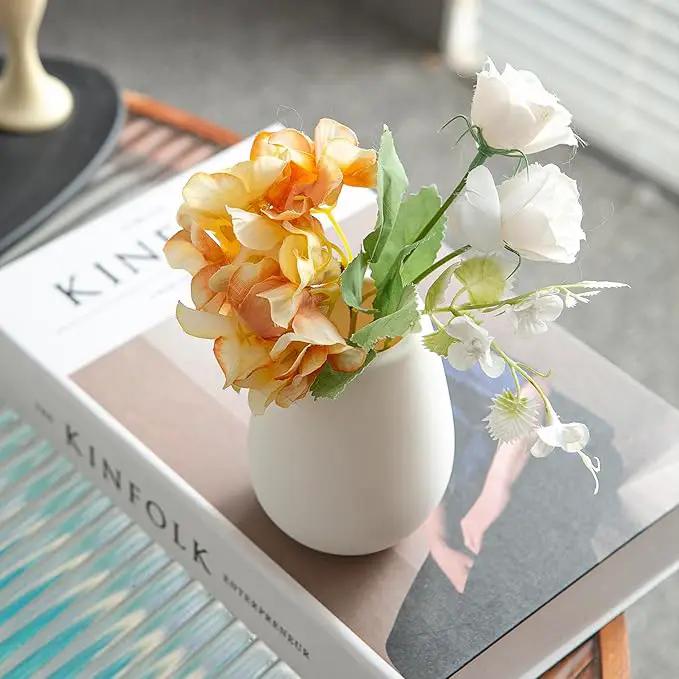 JOJUNO White Bud Vases, Small Ceramic Vase Set of 11, Mini Pottery Vases for Flowers, Decorative Pieces for Home Modern Decor, Boho Decor, Chic Accents for Living Room Dining Table Shelves by GreenHaven Gardens