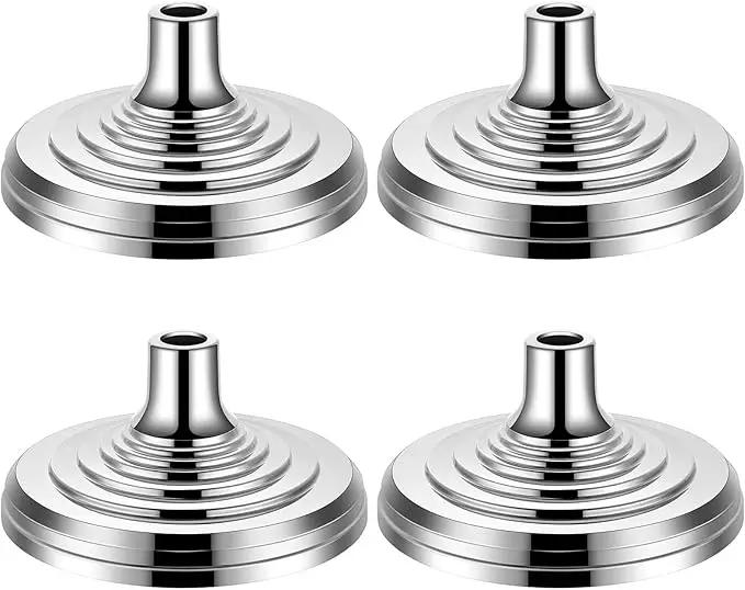 Leinuosen 4 Pcs Flag Holder Stand FlagPole Stand Flag Pole Base for Indoor Outdoor 1.3/1.1 Inch Diameter Flagpole Garden House Classroom Churches Meeting Party Flags Banner(Silver) by GreenHaven Gardens