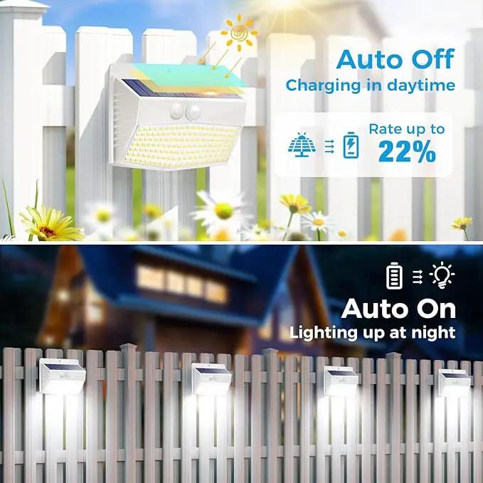 [12 Packs] Solar Outdoor Lights Motion Sensor Solar Security Lights Waterproof with 3 Lighting Modes Solar Powered Wall Lights Outside for Garden Fence Yard,White by GreenHaven Gardens