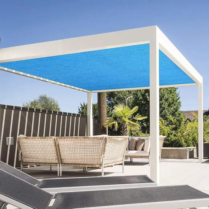 Eden's Decor Straight Flat-Edged Sun Shade Sail Rectangular 12' x 19' Blue UV-Blocking Outdoor Canopy Fabric Cloth Awning for Pergola Patio Garden Backyard Custom Size by GreenHaven Gardens
