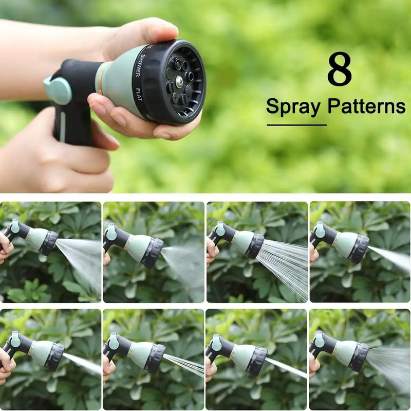 FANHAO Garden Hose Nozzle Heavy Duty, 100% Metal Water Hose Nozzle Sprayer with 8 Spray Patterns, High Pressure Sprayer Nozzle with Thumb Control, On Off Valve for Garden Watering, Car & Pet Washing by GreenHaven Gardens