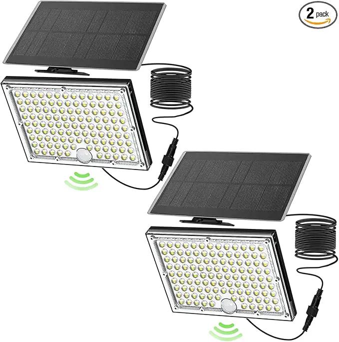 113-LED Outdoor Solar Lights with Motion Sensor, 9000K Cool White, 5M Long Wire, IP65 Waterproof Luces solares para exteriores Yard, Garden, Driveway, Patio, with 2 Year Warranty. by GreenHaven Gardens