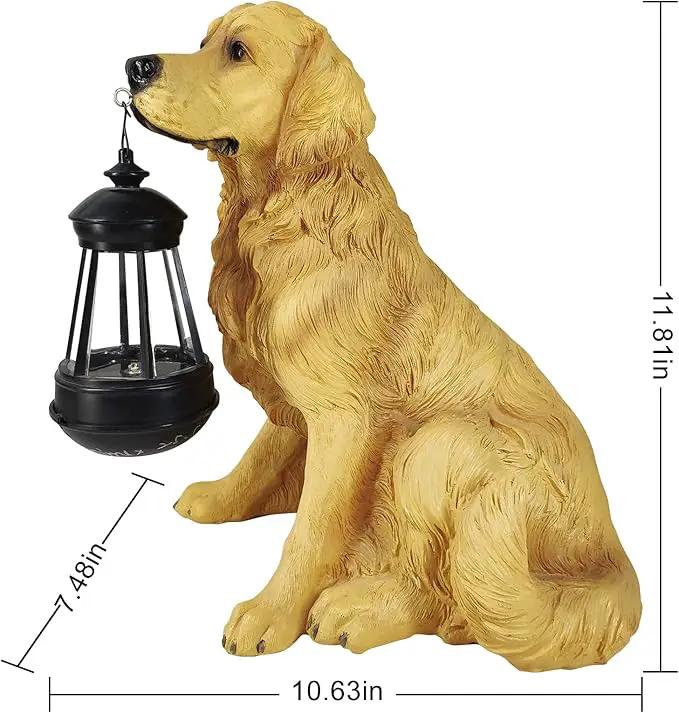 Notakia Golden Retriever Statue Outdoor with Solar Led Home Garden Decoration Windproof Lamp Realistic Dog Decor(Golden Retriever &LED) by GreenHaven Gardens