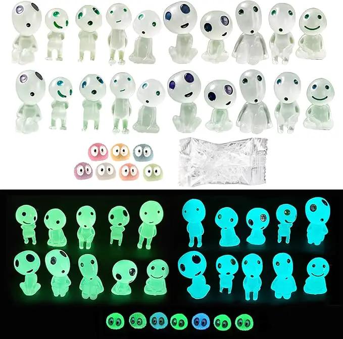 BEZALEL Glow in Dark Tree Elves, 28 Pcs Mini Fairy Garden Accessories, Luminous Ghost Micro Landscape Decorations, Miniature Glow Tree Spirits Outdoor for Bonsai Succulent Terrarium Decor by GreenHaven Gardens