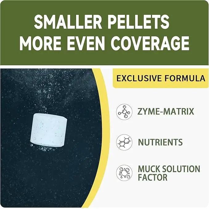Muck Reducer - 15LB Natural Sludge Solution Tablets for Ponds & Lakes, Away Muck & Odor Control, Safe for Aquatic Life, Wildlife & Recreation, Treats Up to 90,000 Sq Ft by GreenHaven Gardens