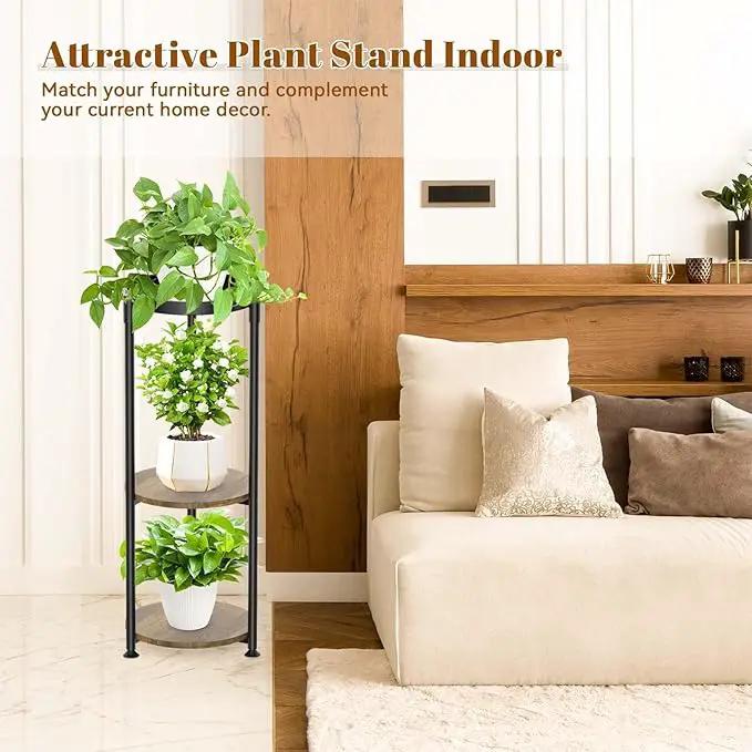 KMOTASUO 3 Tier Tall Metal Plant Stand, 35 Inch Plant Stands Indoor Outdoor, Rustproof Flower Pot Holder Display Rack for Corner Patio Garden Balcony Living Room by GreenHaven Gardens