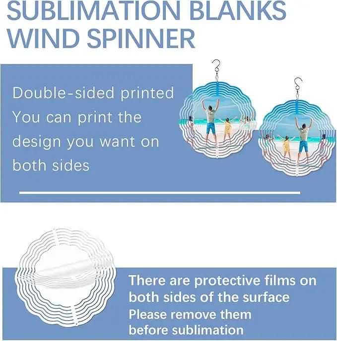8 Pcs Sublimation Wind Spinner Blanks 8 Inch Bulk Aluminum Metal Sublimation Blanks Product Heat Press Transfer Outdoor Garden Decoration Sublimation Blank Wind Spinners for DIY Gift by GreenHaven Gardens