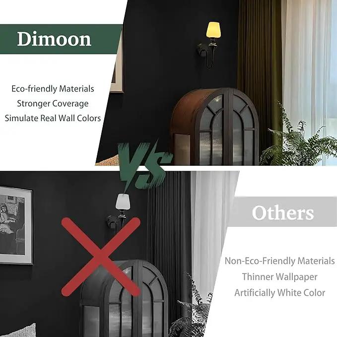 Dimoon 787''x17.7'' Black Peel and Stick Wallpaper Contact Paper Self Adhesive Wall Paper by GreenHaven Gardens