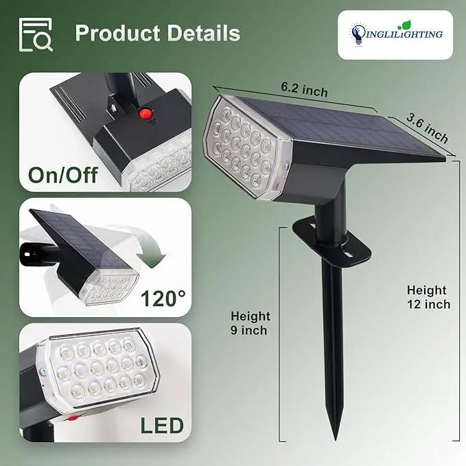 DINGLILIGHTING Waterproof Solar Lights Outdoor: IP65 Led Spot Light Decorations for Garden - 3 Lighting Modes Solar Powered for Yard - Dust to Dawn Uplighting Landscape Pathway Drive Patios 4PC Warm by GreenHaven Gardens