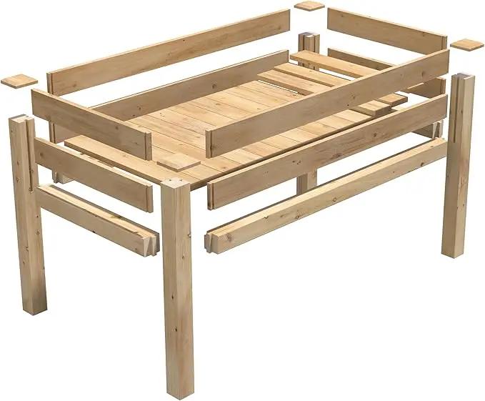 Greenes Fence Original Cedar Elevated Garden Bed, 24" W x 48" L x 31" H - Made in USA with North American Cedar by GreenHaven Gardens