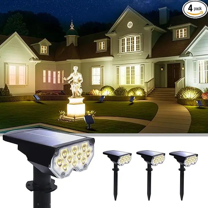 4 Pack Solar Powered Outdoor Spot Lights Outside Waterproof 20 LEDs Landscape Spotlights Dusk to Dawn for House Yard Tree, Plants, Walls, Path, Garden, Statues, Superior Accent Lamp Warm White by GreenHaven Gardens