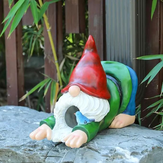 WONDER GARDEN Gnome Gutter Downspout Extensions - 3'' x 4'' Decorative Downspout Extender Diverter, Outdoor Splash Block Sculpture Garden Decor, Waterproof Gutter Guard for Lawn, Garden, Lawn by GreenHaven Gardens