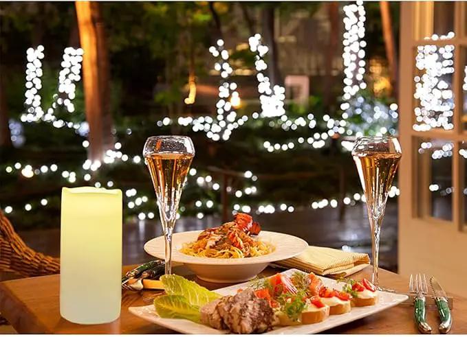 7" Outdoor Battery Operated Candle Waterproof Led Pillar Lights Flickering Flameless Candles with Timer Realistic Fake Electric Pillars for Lantern Garden Wedding Halloween Christmas Decorations,White by GreenHaven Gardens