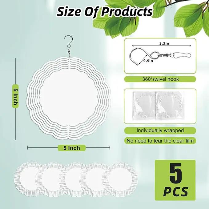10 Pack Sublimation Wind Spinner Blanks 8 Inch,3D Wind Spinners Sublimation Blanks Products Bulk Aluminum Metal Sublimation Blank Wind Spinner for DIY Gift Indoor Outdoor Decoration by GreenHaven Gardens