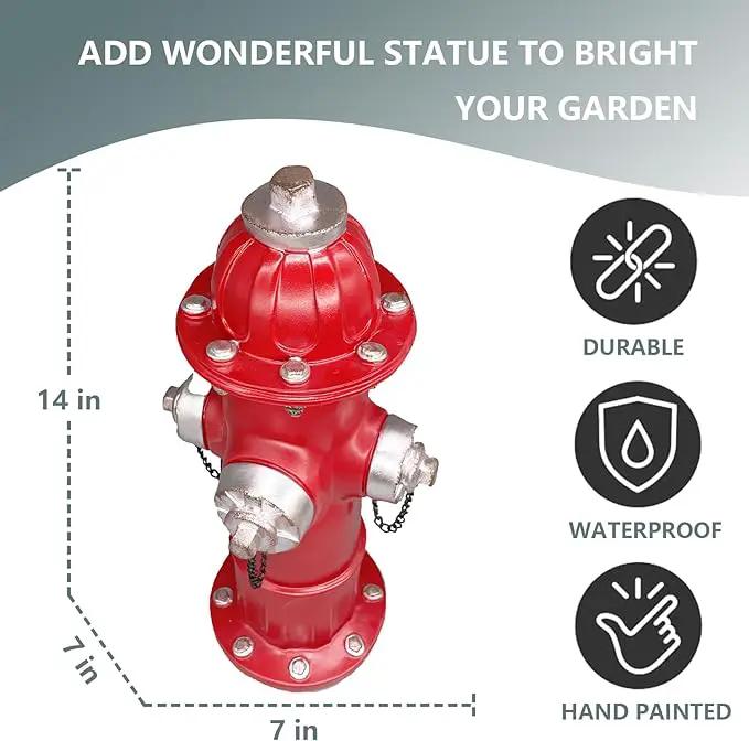 Elenon Garden Fire Hydrant Outdoor Statue Decorative for Dog to Peed on, 14.5" Fire Hydrant Puppy Pee Training Post, Gadrden Yard Lawn Backyard Ornament Decoration Firefighter Gifts for Men by GreenHaven Gardens