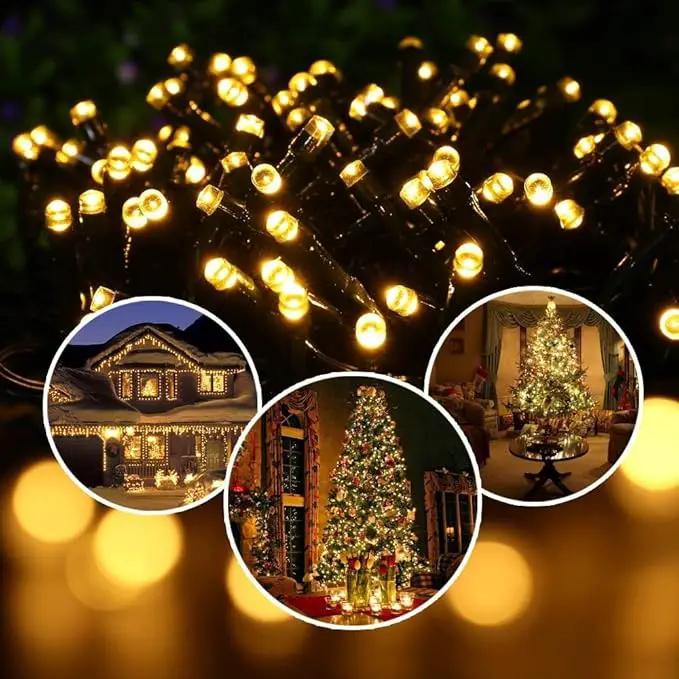 Toodour Solar Christmas Lights, 2 Packs Total 144ft 400 LED 8 Modes Solar String Lights, Waterproof Solar Outdoor Christmas Lights for Garden, Patio, Fence, Balcony, Christmas Tree Decor - Warm White by GreenHaven Gardens