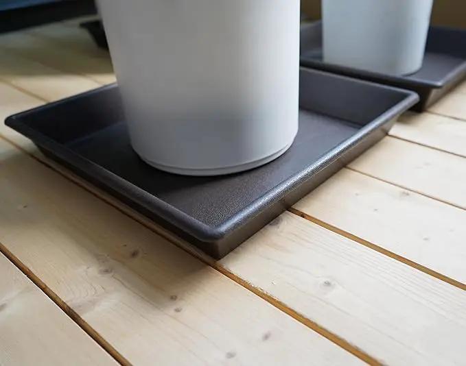Square Plant Saucer 18 Inch 2 Pack, Large Plant Trays for Pots Heavy Duty Plastic Plant Saucers for Indoors Outdoors, Flower Pot Plant Drip Trays No Holes Plant Lover Gardening Gifts by GreenHaven Gardens