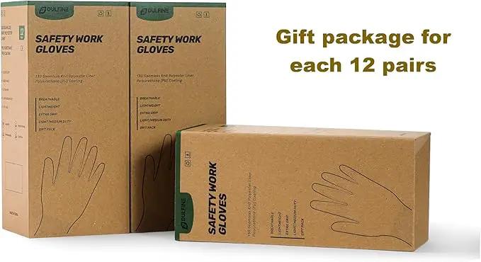 DULFINE Safety Work Gloves PU Coated for Men and Women-12 Pairs,Red Seamless Knit Glove with Two Fingers Touchscreen,Ideal for General Duty Work (Medium) by GreenHaven Gardens