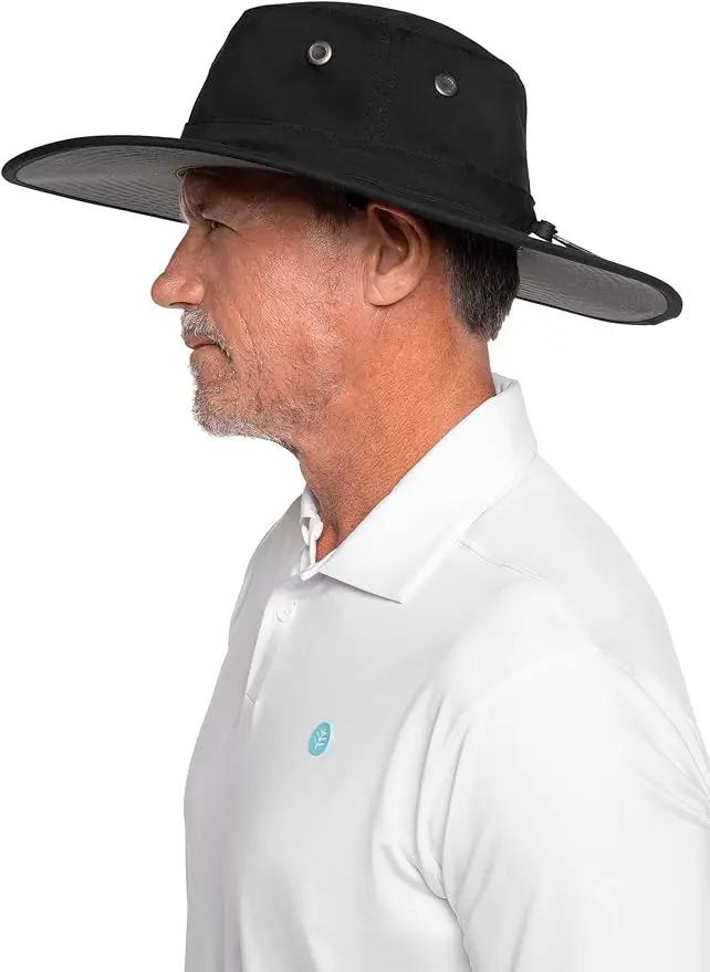 Men's Shapeable Wide Brim Hat - UPF 50 Sun Protection - Maximum Coverage on Your Next Adventure - Sun Fearless Leo Hat by GreenHaven Gardens