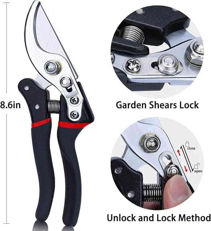 Kynup Pruning Shears for Gardening, Garden Shears Heavy Duty, Cutting Shears Pruners, Hedge Clippers, Rose Pruning Shears, Hand Clippers Gardening (Red Black) by GreenHaven Gardens