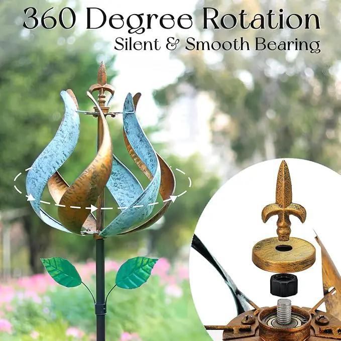 Wind Spinners for Yard and Garden, Wind Spinners Outdoor Metal Large 360 Degrees, Birthday Gifts for Women Family Outdoor Decor(Tulip 75'' x 14'') by GreenHaven Gardens