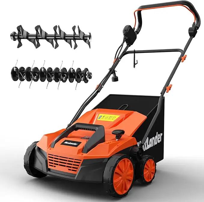 MAXLANDER 15” 13 Amp Electric Dethatcher and Scarifier, 2-in-1 Lawn Dethatcher with 5-Position Depth Adjustment, 45L Removable Collection Bag, Airboost Technology Increases Lawn Health by GreenHaven Gardens