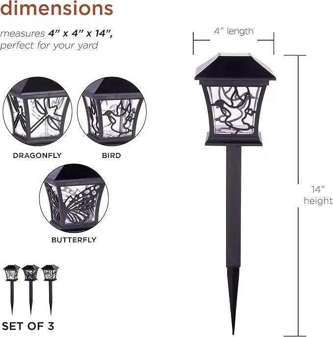 Alpine Corporation Solar-Powered Nature Inspired Pathway Lights, 3-Piece by GreenHaven Gardens