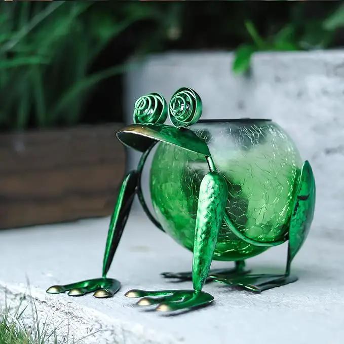 Solar Garden Lantern Waterproof LED Frog Solar Lights Outdoor Decorative Tabletop Lanterns Lamp for Yard Patio Table Decoration by GreenHaven Gardens