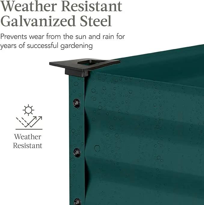 Best Choice Products 48x24x30in Galvanized Raised Garden Bed, Metal Elevated Planter Box, Vegetable Garden for Backyard, Patio, Balcony - Peacock Blue by GreenHaven Gardens