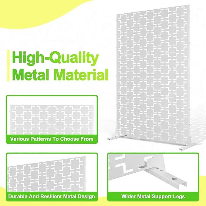 Outdoor Privacy Screen,72" H×47" W Metal Privacy Screen, Freestanding Privacy Fence Panels for Patio by GreenHaven Gardens