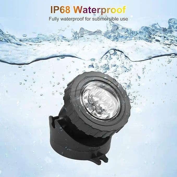 RGB Pond Lights with Timer, LED Underwater Submersible Colorful Landscape Spotlights, 98ft Remote Control IP68 Waterproof Fountain Lights for Fish Aquarium Tank Garden Yard Pool (Set of 2) by GreenHaven Gardens