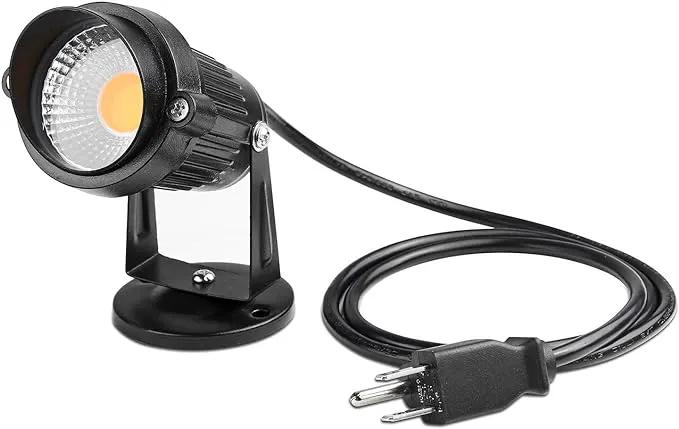 Lemonbest LED Landscape Up Down Light 5W White LED Decorative Spotlight Lamp 110V with Plug for Indoor Outdoor Yard Step Wall Lighting (Warm White) (Include Spike) by GreenHaven Gardens