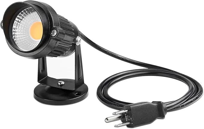 Lemonbest LED Landscape Up Down Light 5W White LED Decorative Spotlight Lamp 110V with Plug for Indoor Outdoor Yard Step Wall Lighting (Warm White) (Include Spike) by GreenHaven Gardens