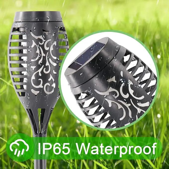 Halloween Decorations Outdoor, 12 Pack Purple Solar Lights Outdoor Waterproof 12 LED Mini Tiki Torch Lights with Flickering Flame for Outside Landscape Garden Pathway Dusk to Dawn Auto On/Off by GreenHaven Gardens