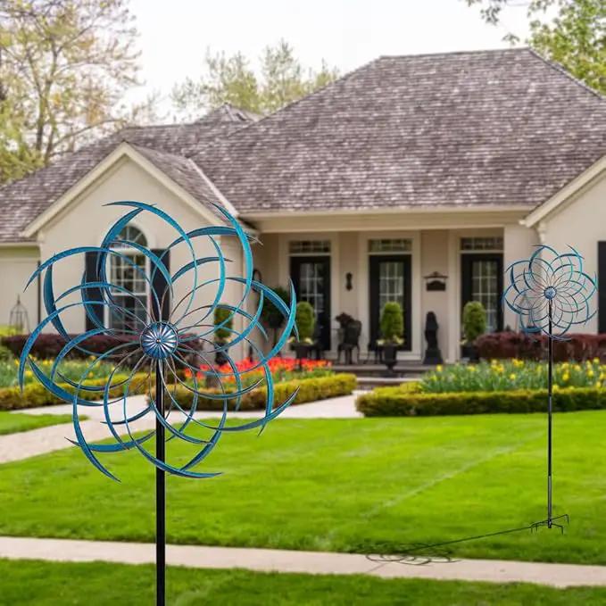 Stargarden Wind Spinners Outdoor -Metal Large Kinetic Wind Spinners with Stable Metal Stake, Wind Sculptures & Spinners for Yard Lawn Garden (23 x 80 inches) by GreenHaven Gardens