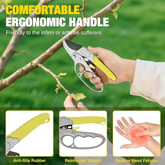 Yesker Pruning Shears Garden Shears 7.8" Professional Garden Scissors Sharp 65 Manganese Steel Blade Heavy Duty Clippers Hand Pruners for Cutting Fresh Flowers Branch Plant Trimming Gardening Tools by GreenHaven Gardens