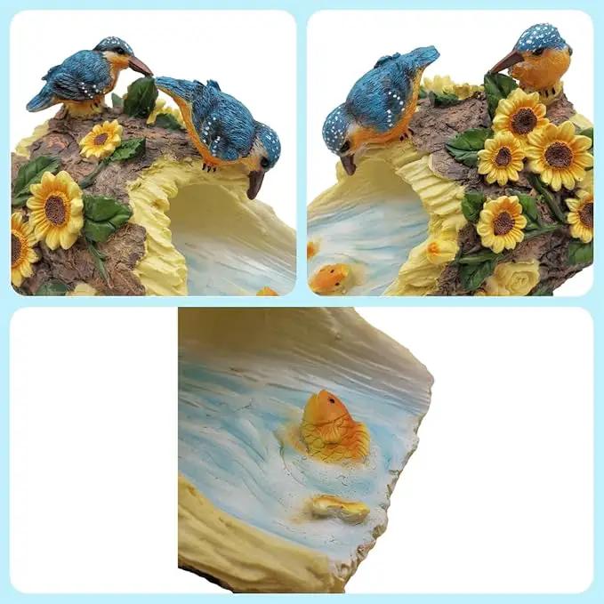 Bird Statues Outdoor Decoration, Resin Statue Garden Decor, Animal Downspout Diverter, Decorative Gutter Extension, 3"4" Downspout Extender Diverter Splash Block by GreenHaven Gardens