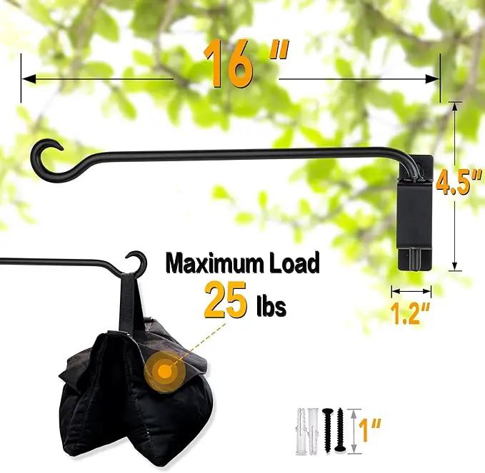 Qiang Ni Swivel Plant Hanger Bracket: Bird Feeder Hanger for Outdoor Wall Mount (16 - B, 16 Inch) by GreenHaven Gardens