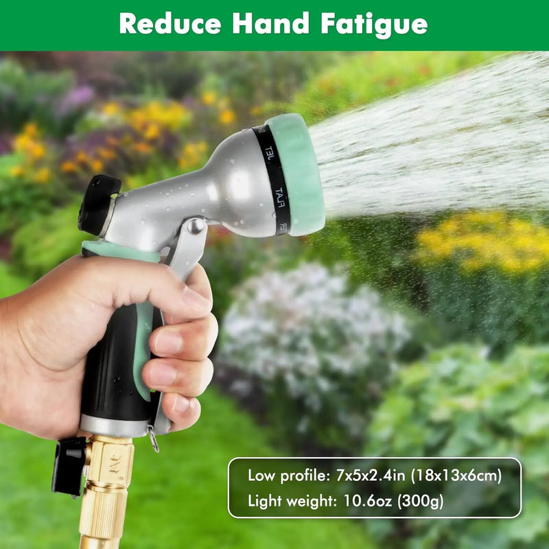 RESTMO Garden Hose Nozzle, Heavy Duty Metal Water Hose Nozzle with 7 Adjustable Spray Patterns, High Pressure Hand Sprayer with Flow Control, Best for Watering Plant & Lawn, Washing Car & Pet, Cyan by GreenHaven Gardens
