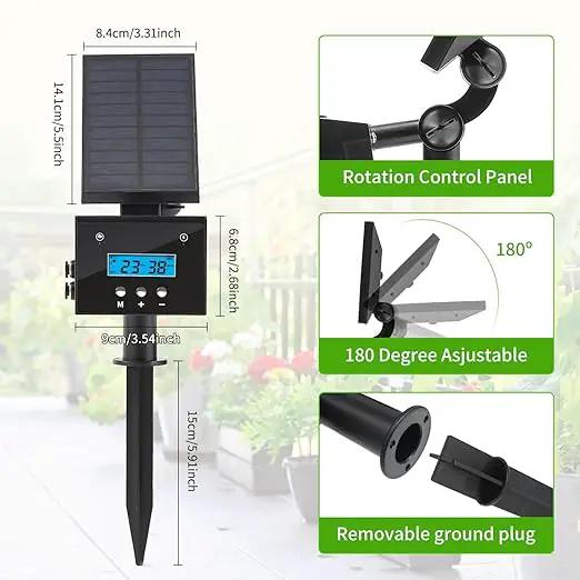 Solar Drip Irrigation System, Automatic Irrigation System for Outdoor Gardening，2200mA Battery and rain Sensing Function,for courtyards, Balconies, Gardens, 10 Potted Plants by GreenHaven Gardens