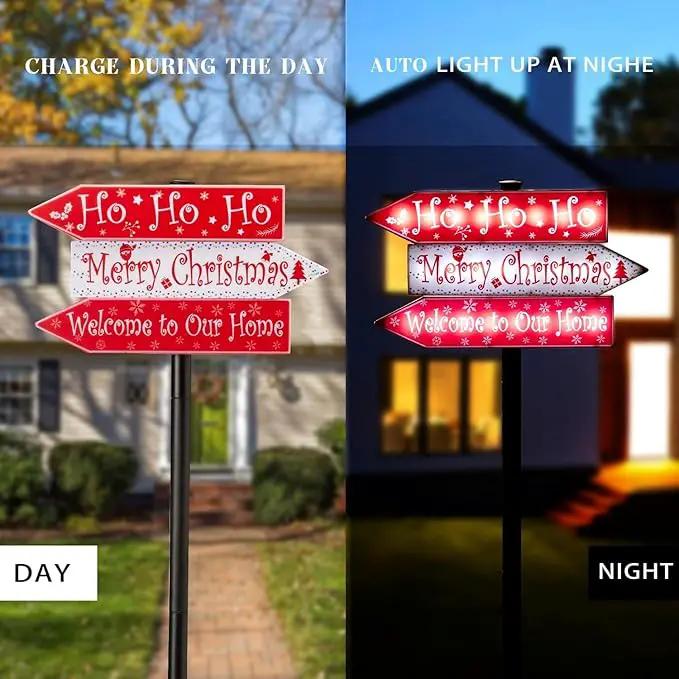 pearlstar Christmas Solar Pathway Stake Lights Decorations - 24 White LED Solar Outdoor Lights Waterproof Yard Landscape Sign Pathway Markers for Xmas Patio Garden Home Decor by GreenHaven Gardens